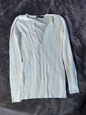 The Limited Cream Ribbed Knit Top